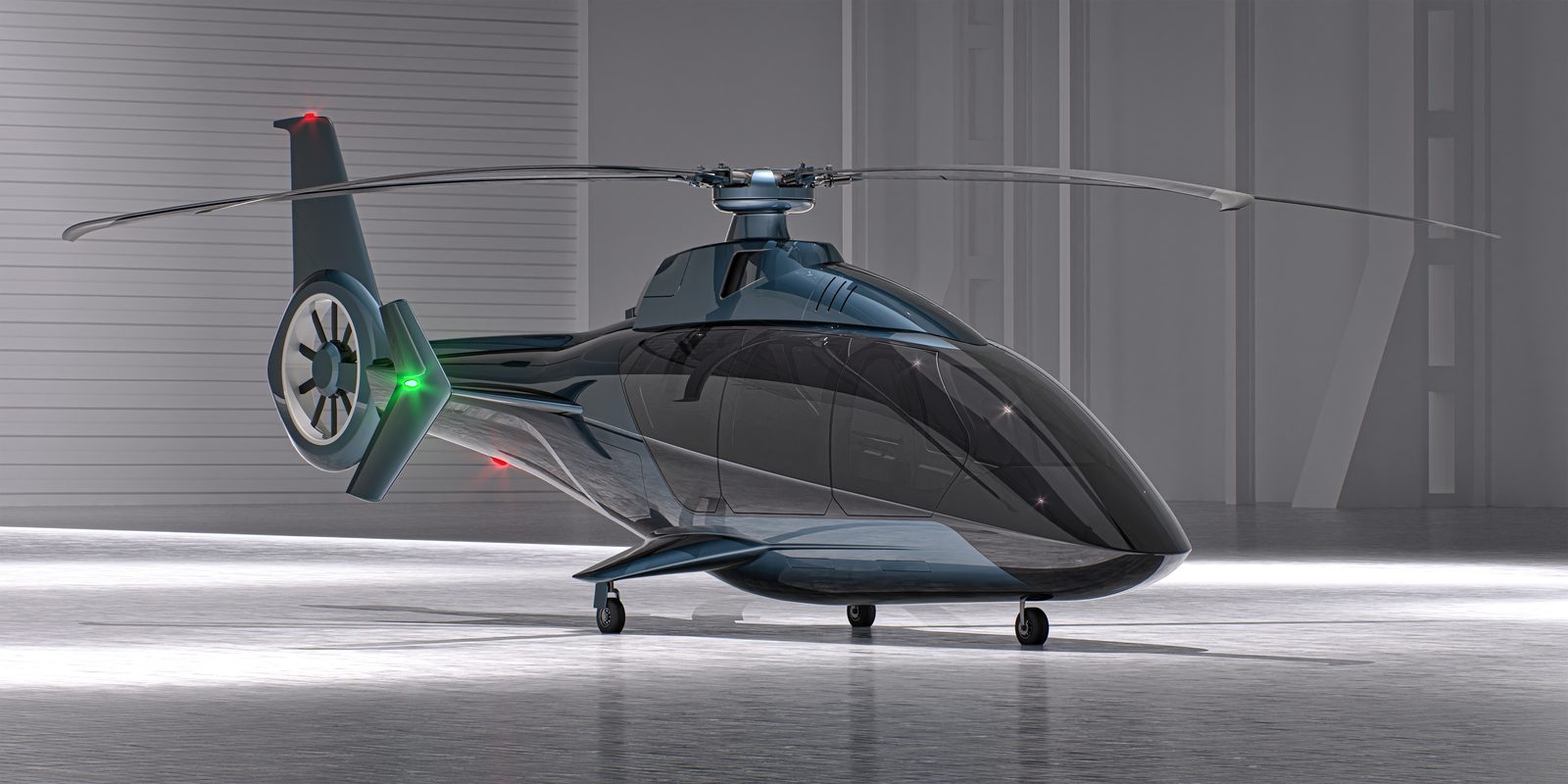 Fixius rotorcraft fleet in hangar