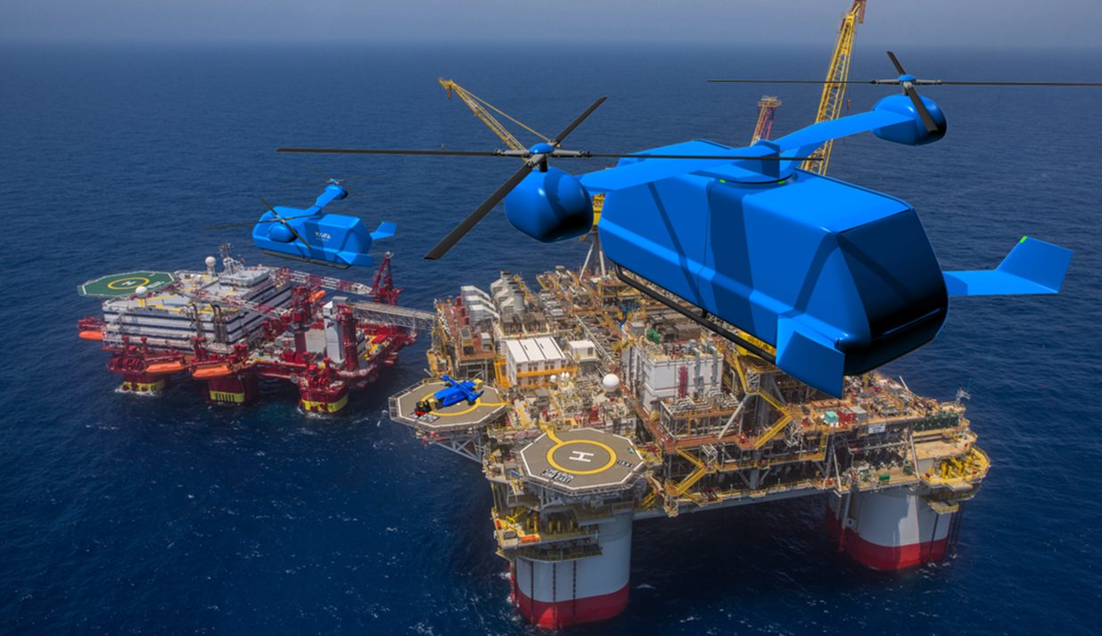 Avira heavy-lift system over offshore platform